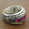 Hand Engraved 925 Sterling Silver Authentic Ruby Stone Mens Ring silverbazaaristanbul 
