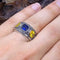 Hand Engraved 925 Sterling Silver Citrine and Sapphire Stone Mens Ring silverbazaaristanbul 
