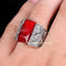 Turkish Handmade Special 925 Sterling Silver Red Ruby Stone Mens All Size Ring silverbazaaristanbul 