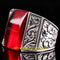 Turkish Handmade Special 925 Sterling Silver Red Ruby Stone Mens All Size Ring silverbazaaristanbul 