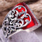 Hand Engraved 925 Sterling Silver Ruby Stone Elegant Mens Ring silverbazaaristanbul 