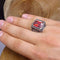 Hand Engraved Luxury 925 Sterling Silver Ruby Mens Ring silverbazaaristanbul 