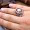 Hand Engraved Luxury Citrine Stone Ring for Men silverbazaaristanbul 