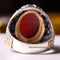Handmade 925 Sterling Natural Agate Aqeeq Red Stone Mens Ring silverbazaaristanbul 