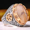 Handmade 925 Sterling Natural Yemeni Agate Aqeeq Mens Ring silverbazaaristanbul 