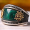Handmade 925 Sterling Ottaman Green Emerald Stone Mens Ring silverbazaaristanbul 