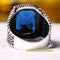 Handmade 925 Sterling Ottoman Blue Sapphire Mens Ring silverbazaaristanbul 