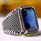 Handmade 925 Sterling Ottoman Blue Sapphire Mens Ring silverbazaaristanbul 