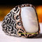 Handmade 925 Sterling Ottoman Mother of Pearl Stone Mens Ring silverbazaaristanbul 