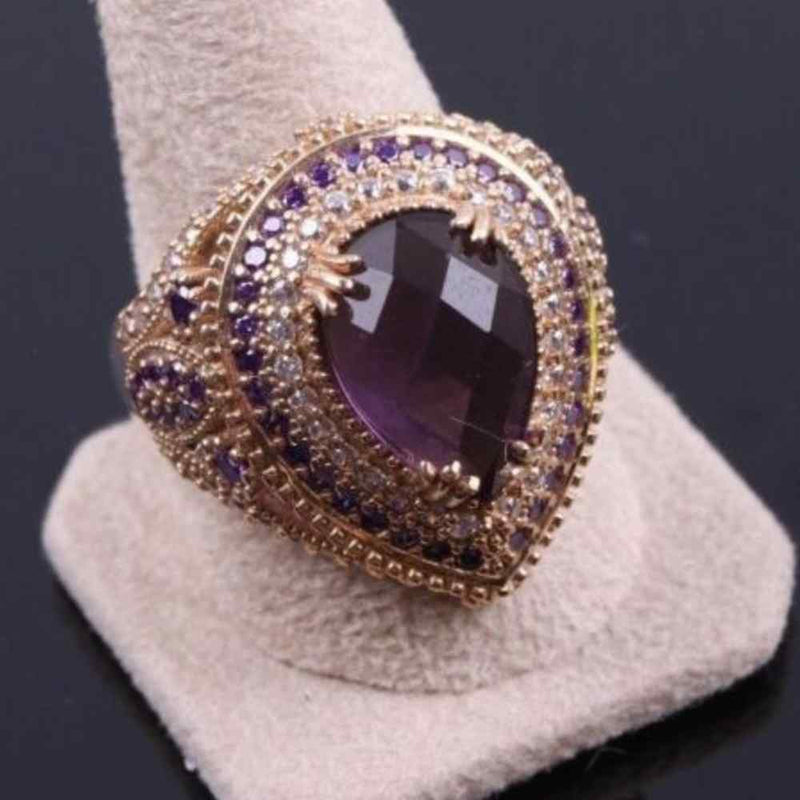 Handmade 925 Sterling Silver Amethyst Stone Ladies Womens Set silverbazaaristanbul 