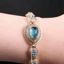 Handmade 925 Sterling Silver Drop Aquamarine Stone Lady Women Bracelet silverbazaaristanbul 