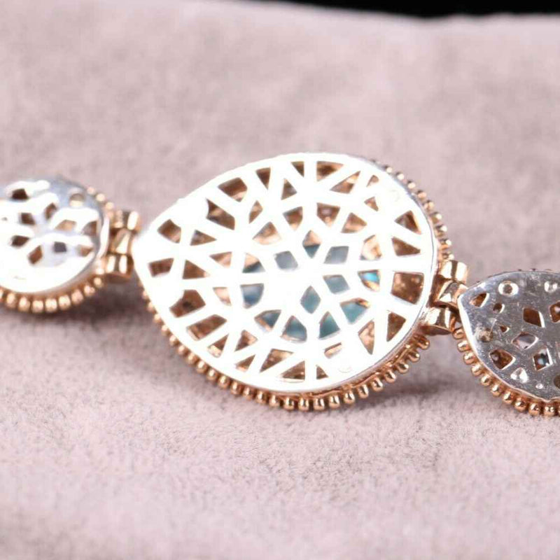 Handmade 925 Sterling Silver Drop Aquamarine Stone Lady Women Bracelet silverbazaaristanbul 