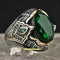 Handmade 925 Sterling Silver Fit Emerald Vintage Mens Ring silverbazaaristanbul 
