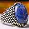 Handmade 925 Sterling Silver Full Natural Lapis Stone Luxury Mens Ring silverbazaaristanbul 