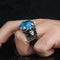 Handmade 925 Sterling Silver Lion Aquamarine Stone Mens Ring silverbazaaristanbul 