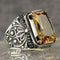 Handmade 925 Sterling Silver Luxury Citrine Vintage Mens Ring silverbazaaristanbul 