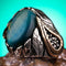 Handmade 925 Sterling Silver Natural Blue Tigers Eye Stone Mens Ring silverbazaaristanbul 