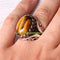 Handmade 925 Sterling Silver Natural Tigers Eye Stone Mens Ring silverbazaaristanbul 