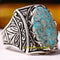 Handmade 925 Sterling Silver Natural Turquoise Stone Mens Ring silverbazaaristanbul 