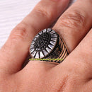 Handmade 925 Sterling Silver Onyx and Zircon Stone Eagle Mens Ring silverbazaaristanbul 