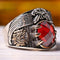 Handmade 925 Sterling Silver Ottaman Eagle Ruby Stone Mens Ring silverbazaaristanbul 