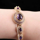 Handmade 925 Sterling Silver Oval Amethyst Stone Lady Women Bracelet silverbazaaristanbul 