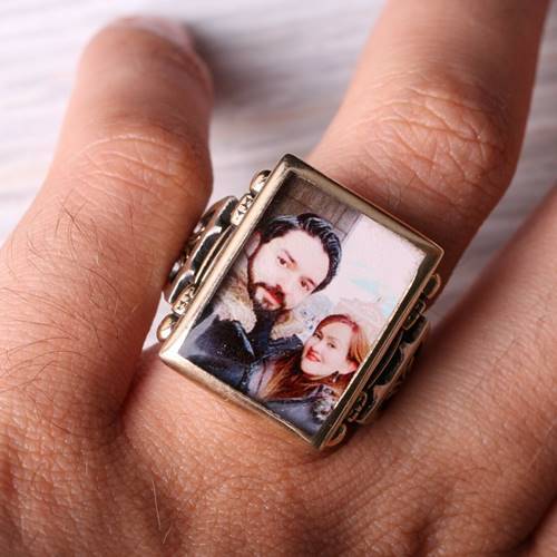Handmade 925 Sterling Silver Personal Photo Memory Mens Ring silverbazaaristanbul 