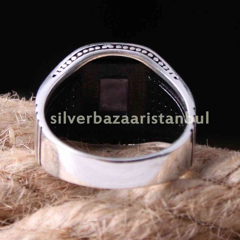 Handmade 925 Sterling Silver Purple Amethyst Stone Men Ring silverbazaaristanbul 