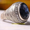 Handmade 925 Sterling Silver Sapphire and Zircon Stone Mens Ring silverbazaaristanbul 