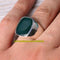 Handmade 925 Sterling Silver Simple Green Emerald Mens Ring silverbazaaristanbul 