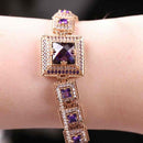 Handmade 925 Sterling Silver Square Amethyst Stone Lady Women Bracelet silverbazaaristanbul 