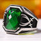 Handmade 925 Sterling Silver Sword Emerald Stone Green Mens Ring silverbazaaristanbul 