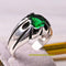 Handmade 925 Sterling Silver Thin and Shiny Emerald Stone Mens Ring silverbazaaristanbul 