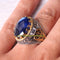 Handmade Deep Blue Sapphire Stone 925 Sterling Silver Mens Ring silverbazaaristanbul 