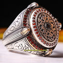 Handmade Islamic 925 Sterling Silver Mosque Design Mens Ring silverbazaaristanbul 