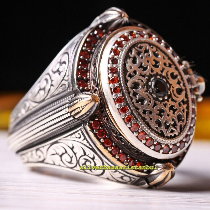 Handmade Islamic 925 Sterling Silver Mosque Design Mens Ring ...