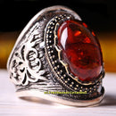 Handmade Mens Luxury Amber and Onyx Stone 925 Sterling Silver Ring silverbazaaristanbul 