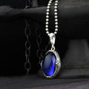 Handmade Sapphire Stone 925 Sterling Silver Mens Necklace silverbazaaristanbul 