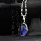 Handmade Sapphire Stone 925 Sterling Silver Mens Necklace silverbazaaristanbul 