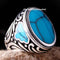 Handmade Turquoise Stone 925 Sterling Silver Men Solid Sword Ring silverbazaaristanbul 