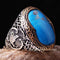 Handmade Turquoise Stone 925 Sterling Silver Mens Heavy Ring silverbazaaristanbul 