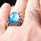 Heavy Blue 925 Sterling Silver Aquamarine Stone Mens Ring silverbazaaristanbul 