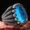 Heavy Blue 925 Sterling Silver Aquamarine Stone Mens Ring silverbazaaristanbul 