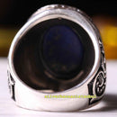 Heavy Lapis Stone Handmade 925 Sterling Silver Turkish Mens Ring silverbazaaristanbul 