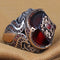 Hexagonal Ruby Stone 925 Sterling Silver Mens Ring silverbazaaristanbul 