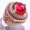 Hurrem 925 Sterling Silver Round Ruby Stone Women Ring silverbazaaristanbul 