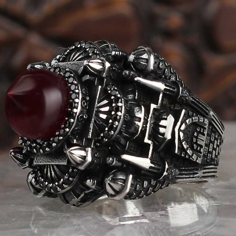 Handcraft Natural Ruby 925 Silver Men Ring | Boutique Ottoman Exclusive