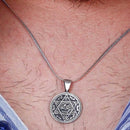 Islamic Seal of Solomon No Stone 925 Sterling Silver Mens Necklace silverbazaaristanbul 