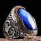 Jewelry 925 Sterling Silver Blue Sapphire Mens Heavy Ring silverbazaaristanbul 