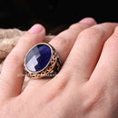 Jewelry 925 Sterling Silver Blue Sapphire Stone Mens Ring silverbazaaristanbul 